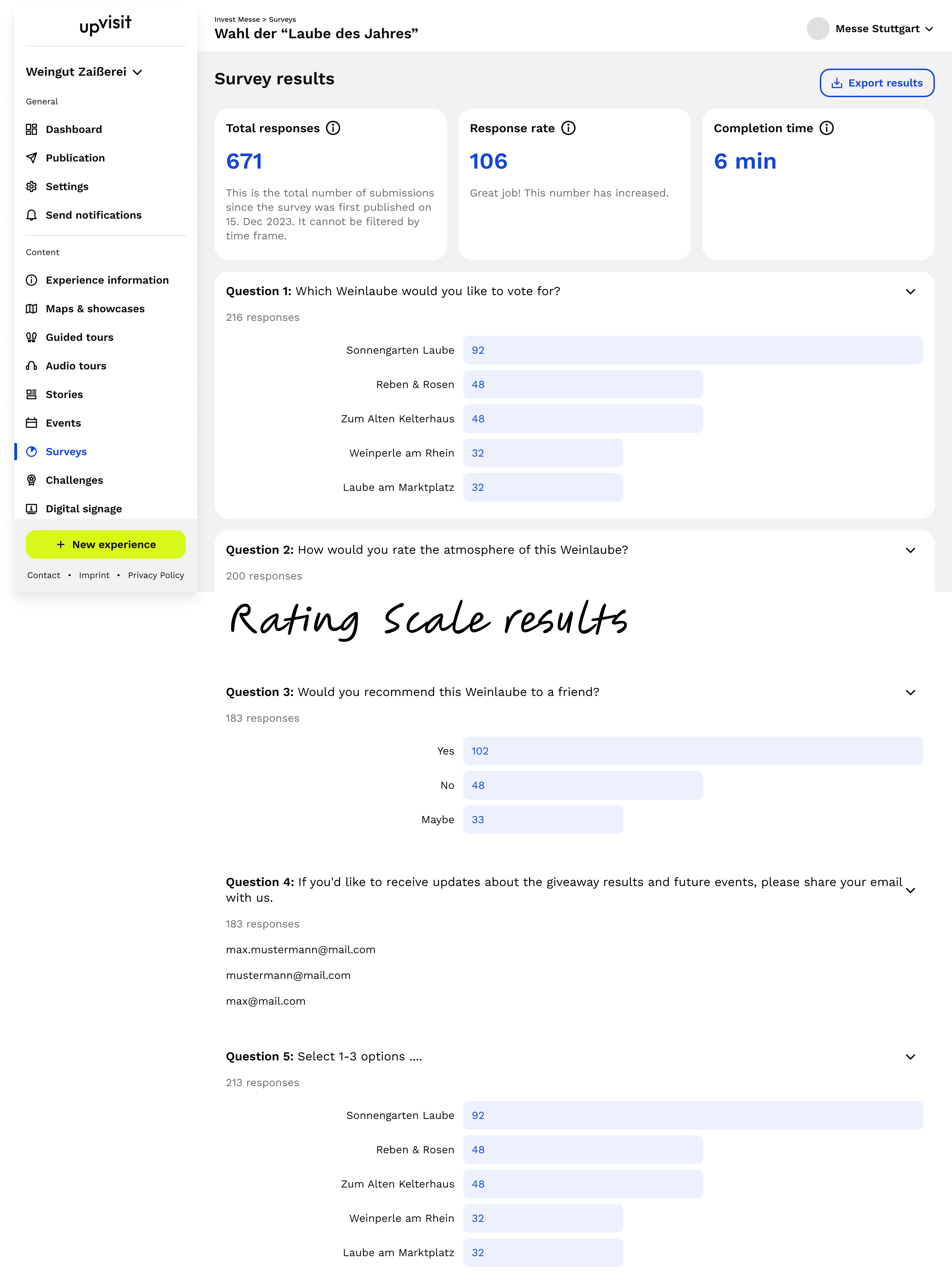 Version 1 Survey results